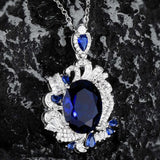 Natural Tanzanite Necklace Female Bright Zircon Jewelry