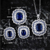 Royal Sapphire Necklace Bright Zircon Jewelry Girl's Holiday Gift Party
