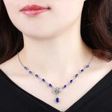 Elegant Sapphire Camellia Necklace for Women
