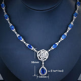 Elegant Sapphire Camellia Necklace for Women