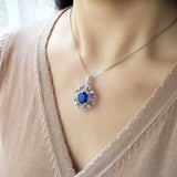 Tanzanite Sapphire Necklace Female Collar Chain Jewelry