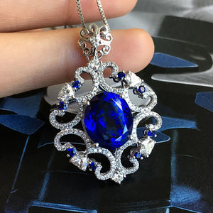 Tanzanite Sapphire Necklace Female Collar Chain Jewelry