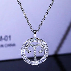 Zodiac Constellation Necklace for Women - Elegant Zircon Collar Chain Jewelry