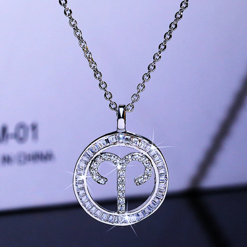 Zodiac Constellation Necklace for Women - Elegant Zircon Collar Chain Jewelry
