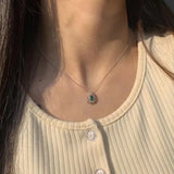 Emerald Necklace Women Collar Chain Zircon Jewelry