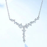 Geometric Flower Cluster Necklace Women's Jewelry Zircon Gift