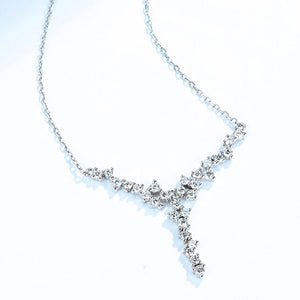 Geometric Flower Cluster Necklace Women's Jewelry Zircon Gift