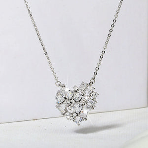 Heart Necklace Brilliant Zircon Gift Party
