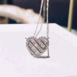 Heart Necklace Zircon Girl Gift Party