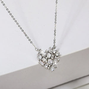 Heart Necklace Brilliant Zircon Gift Party