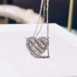 Heart Necklace Zircon Girl Gift Party