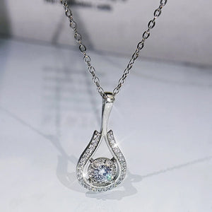 Women Hollow Drop Necklace Zircon Girl Gift Party