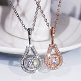 Women Hollow Drop Necklace Zircon Girl Gift Party
