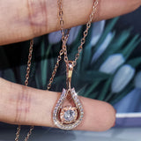 Women Hollow Drop Necklace Zircon Girl Gift Party
