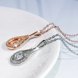 Women Hollow Drop Necklace Zircon Girl Gift Party