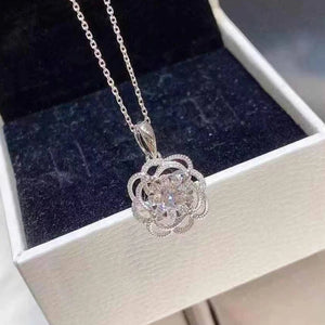 Hollow Rose Necklace Zircon Girl Gift