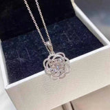 Hollow Rose Necklace Zircon Girl Gift