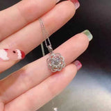 Hollow Rose Necklace Zircon Girl Gift