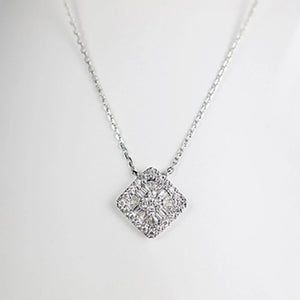 Rectangle Diamond Necklace Zircon Girl Gift