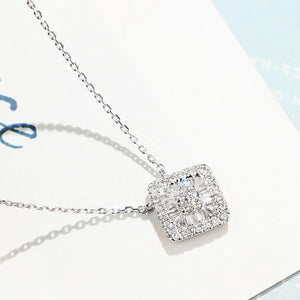 Rectangle Diamond Necklace Zircon Girl Gift