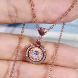 Compass Necklace Zircon Girl Gift Party