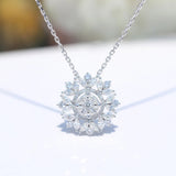 Snow Flower Necklace Zircon Girl Gift Party