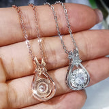 Women Water Drop Necklace Zircon Collar Chain Jewelry Gift Party