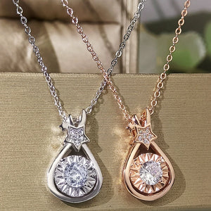 Women Water Drop Necklace Zircon Collar Chain Jewelry Gift Party