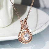 Women Water Drop Necklace Zircon Collar Chain Jewelry Gift Party