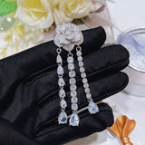 Water Drop Camellia Necklace Zircon Jewelry Gift