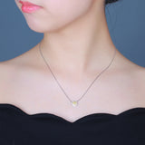 Zircon Shine Diamond Heart Pendant Necklace