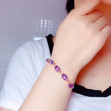 Women's Bracelet Egg Surface Synthetic Amethyst Jewelry