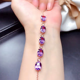 Women's Bracelet Egg Surface Synthetic Amethyst Jewelry