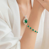Women's Green Tourmaline Bracelet Jewelry Wedding Gift
