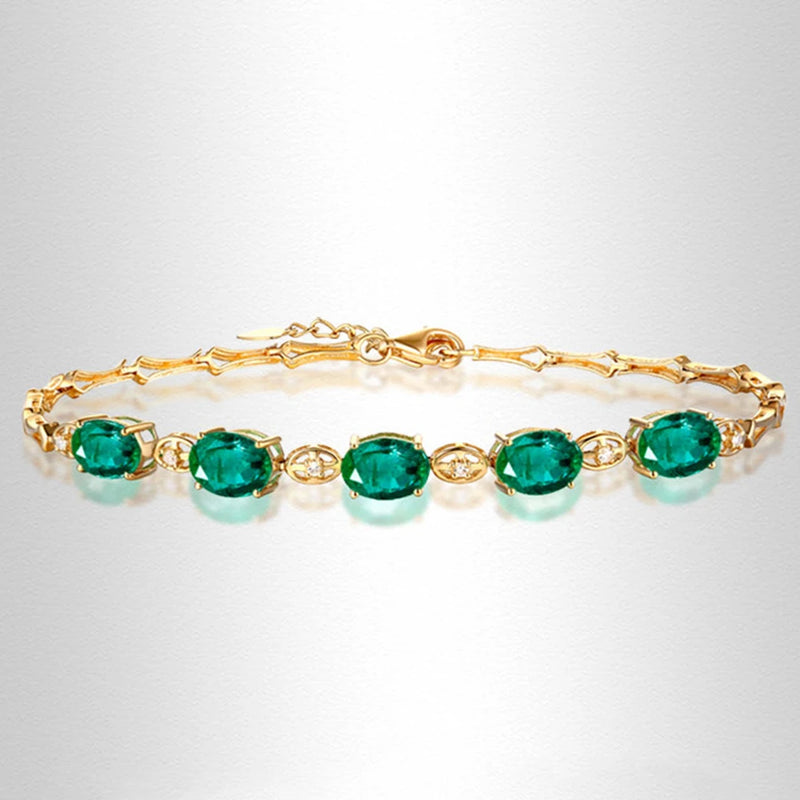 Women's Green Tourmaline Bracelet Jewelry Wedding Gift