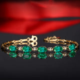 Women's Green Tourmaline Bracelet Jewelry Wedding Gift
