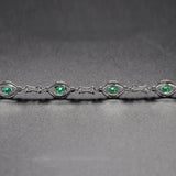 Women's Green Tourmaline Bracelet Wedding Gift