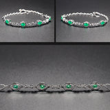 Women's Green Tourmaline Bracelet Wedding Gift