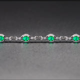 Women's Green Tourmaline Bracelet Wedding Gift