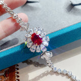 Women's Zircon Diamond Synthetic Ruby Bracelet