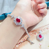 Women's Zircon Diamond Synthetic Ruby Bracelet