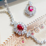 Women's Zircon Diamond Synthetic Ruby Bracelet