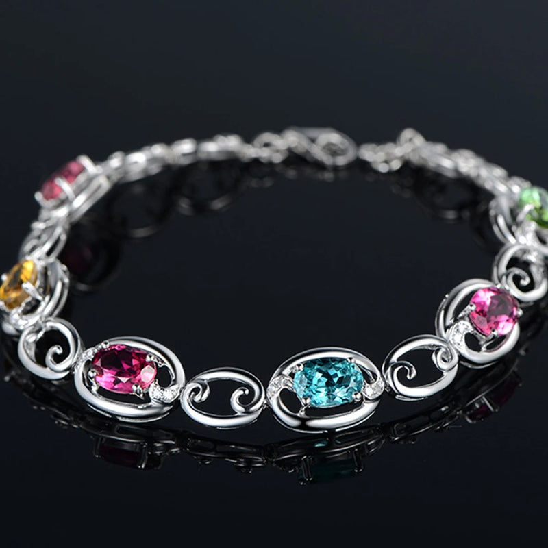 High Carbon Diamond Rainbow Bracelet Wedding Gift