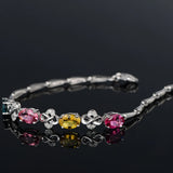 Synthetic Gems Egg Face Colored Diamonds Bracelets
