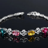 Synthetic Gems Egg Face Colored Diamonds Bracelets