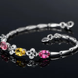 Synthetic Gems Egg Face Colored Diamonds Bracelets