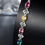Synthetic Gems Egg Face Colored Diamonds Bracelets