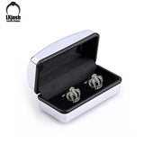 Silver Plated Cufflinks Men's Shirt Cufflinks Handcase Cufflinks Tie Clip Box