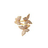 Red Adjustable Butterfly Ring for Women
