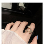 Red Adjustable Butterfly Ring for Women